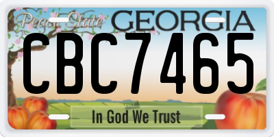 GA license plate CBC7465