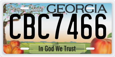 GA license plate CBC7466