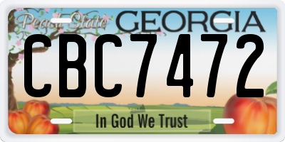 GA license plate CBC7472