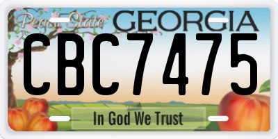 GA license plate CBC7475