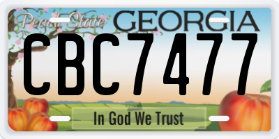 GA license plate CBC7477