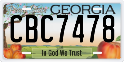 GA license plate CBC7478