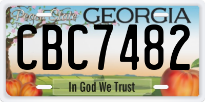 GA license plate CBC7482