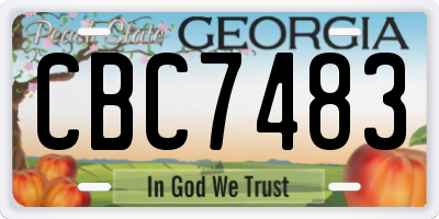 GA license plate CBC7483