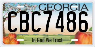 GA license plate CBC7486