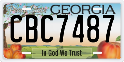 GA license plate CBC7487
