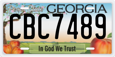 GA license plate CBC7489