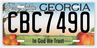 GA license plate CBC7490