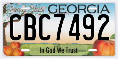 GA license plate CBC7492