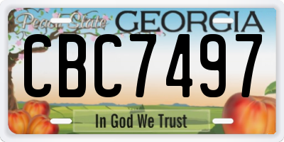 GA license plate CBC7497