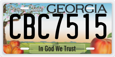 GA license plate CBC7515