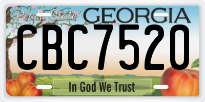 GA license plate CBC7520