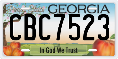 GA license plate CBC7523