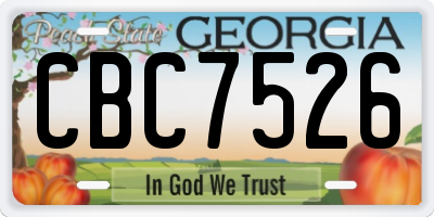 GA license plate CBC7526
