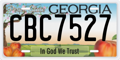 GA license plate CBC7527