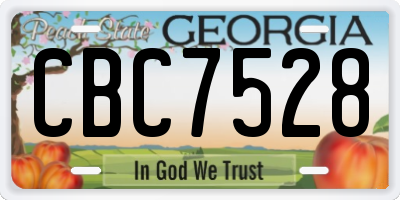 GA license plate CBC7528