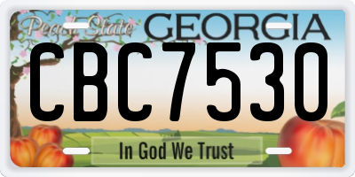 GA license plate CBC7530