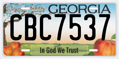 GA license plate CBC7537