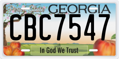 GA license plate CBC7547
