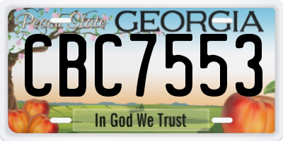 GA license plate CBC7553