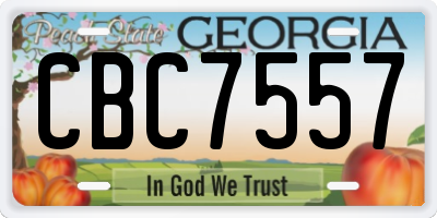 GA license plate CBC7557