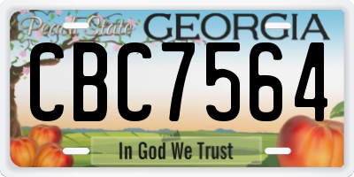 GA license plate CBC7564