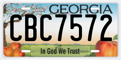 GA license plate CBC7572
