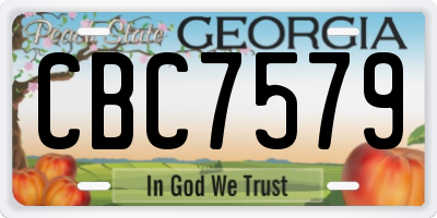 GA license plate CBC7579
