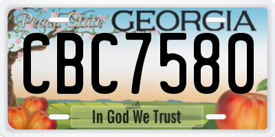 GA license plate CBC7580