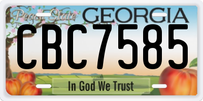 GA license plate CBC7585