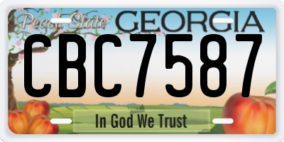 GA license plate CBC7587