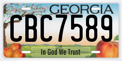 GA license plate CBC7589