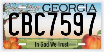 GA license plate CBC7597