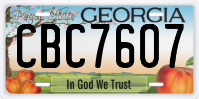 GA license plate CBC7607