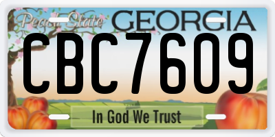 GA license plate CBC7609