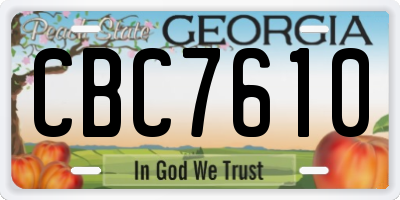 GA license plate CBC7610