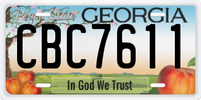 GA license plate CBC7611