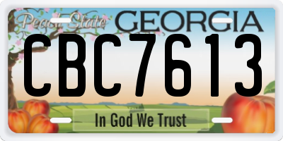 GA license plate CBC7613