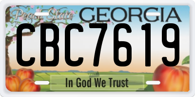 GA license plate CBC7619