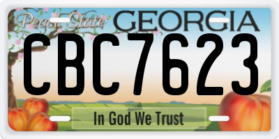 GA license plate CBC7623