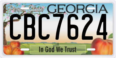 GA license plate CBC7624