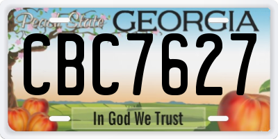 GA license plate CBC7627