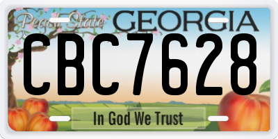 GA license plate CBC7628