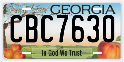 GA license plate CBC7630