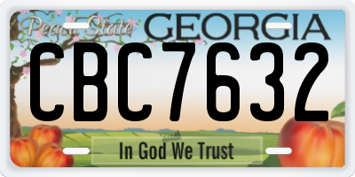 GA license plate CBC7632