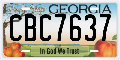 GA license plate CBC7637