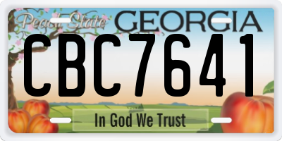 GA license plate CBC7641