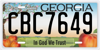 GA license plate CBC7649