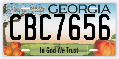 GA license plate CBC7656