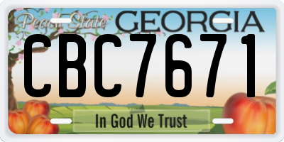 GA license plate CBC7671